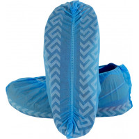 Blue Polypropylene Disposable Shoe Cover w/ Tread (L-XXL)
