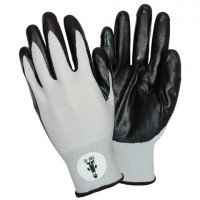 NIDEX Black Foam Nitrile Coated, Black Polyester Knit Gloves - Large